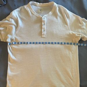 White Classic Rag & Bone Short Sleeve Henley XL